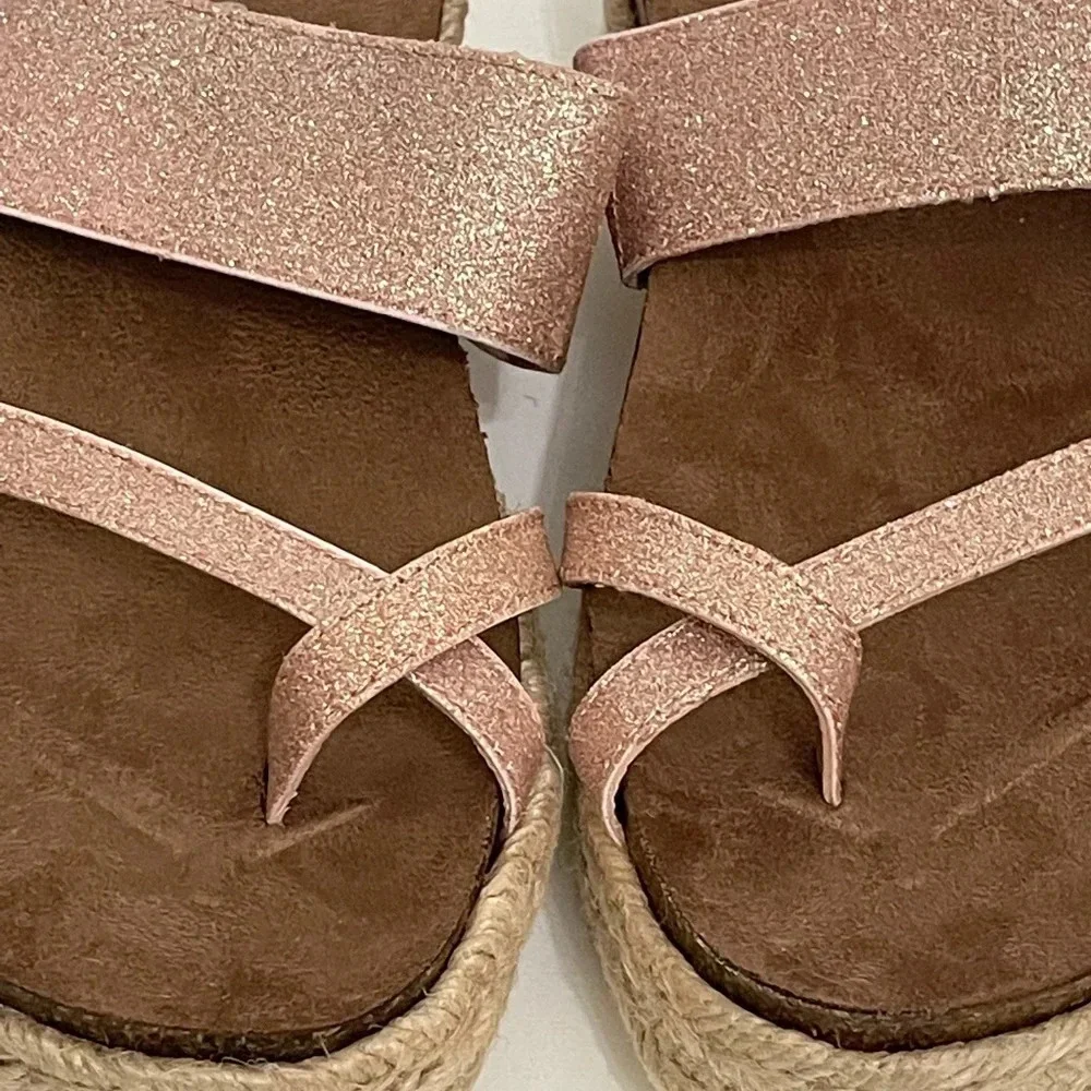 Madden Girl Metallic Rose Gold Espadrilles Sandal Size 7.5 platform
